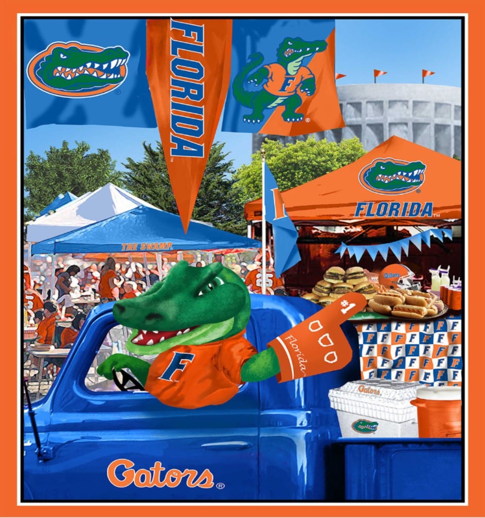 Florida Gators NCAA College Tailgate Panel 36" Cotton Fabric FL-1157