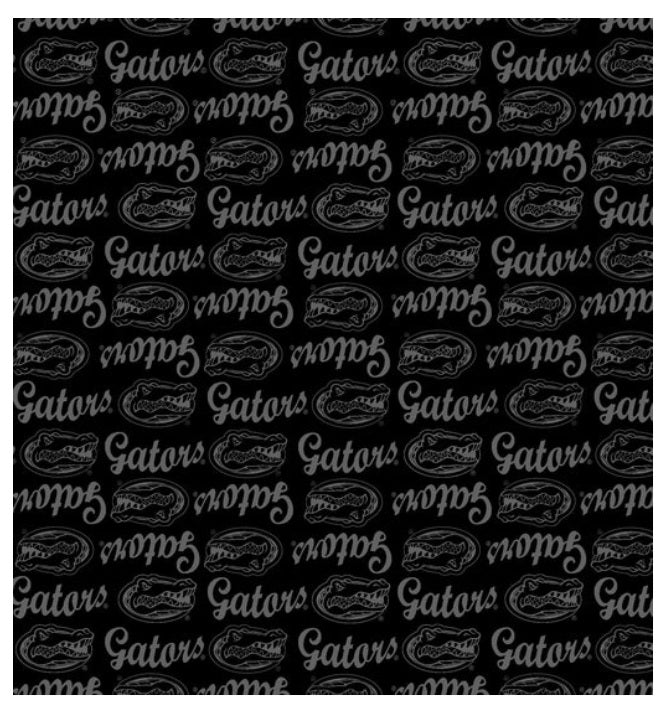 Florida Gators NCAA College Black on Black Mini Pigment Print Sykel Enterprises Cotton Fabric FL-1393-BL
