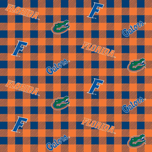 Florida Gators NCAA College Check Sykel Enterprises Cotton Flannel Fabric FL-1192