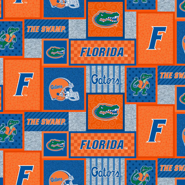 Florida Gators NCAA College Patch Sykel Enterprises Polyester Fleece Fabric FL-1177 | US Fabric Shop