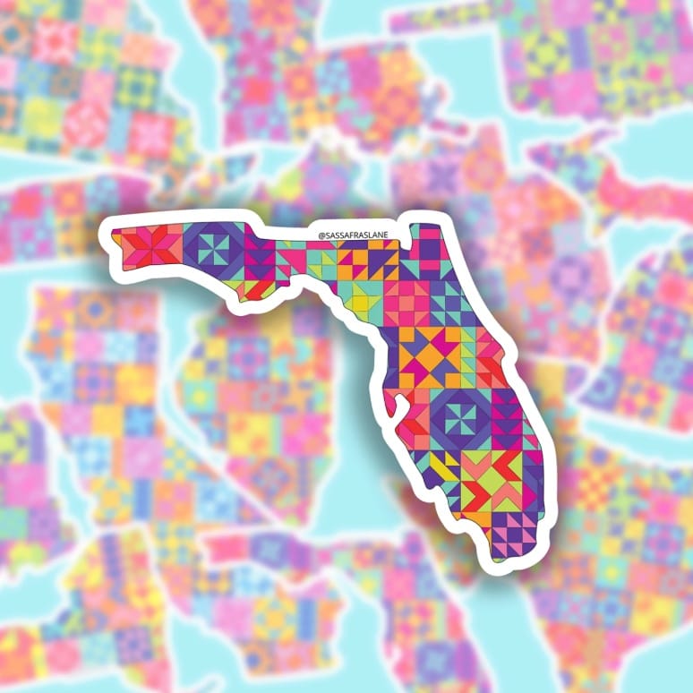 Florida Quilt FL State Sticker Sassafras Lane Designs SLD-SADSASSSTICK-FL | US Fabric Shop