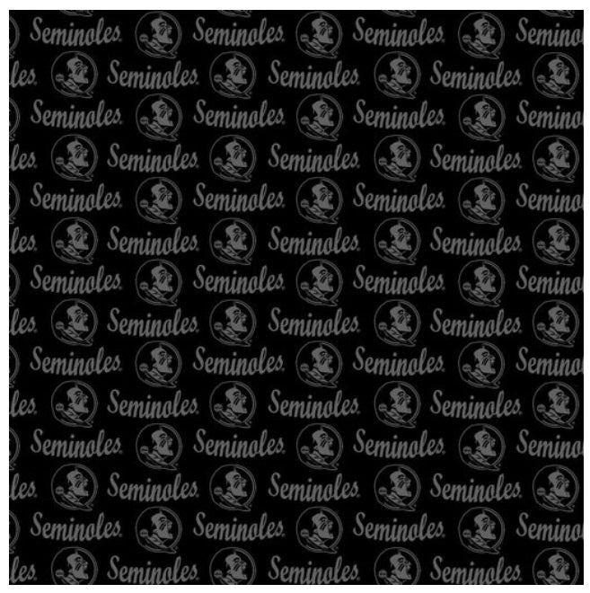 Florida State Seminoles NCAA College Black on Black Mini Pigment Print Sykel Enterprises Cotton Fabric FSU-1393-BL