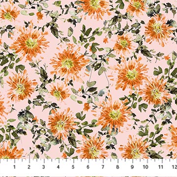 Flourish Large Floral Pink Hina Mirza Figo Northcott Fabrics Cotton Fabric NC-91173-20