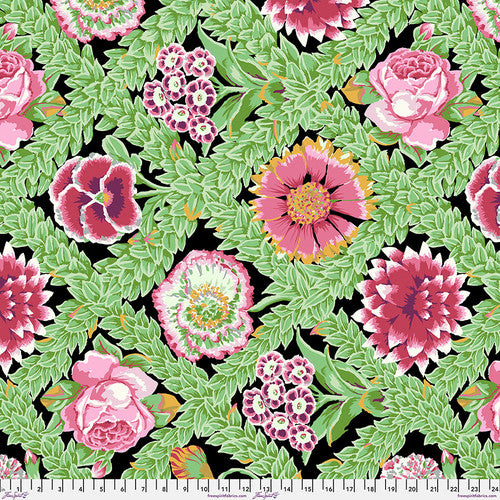 Flower Lattice Jewel Green Philip Jacobs Vintage Kaffe Fassett Collective Free Spirit Cotton Fabric  FS-PWGP011-Jewel