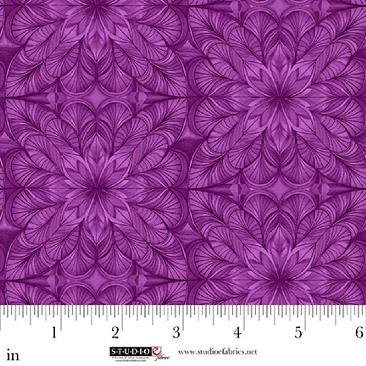 Flower Fusion Geometric Flower Purple Crazy Marie Studio E Cotton Fabric SE-8696-55