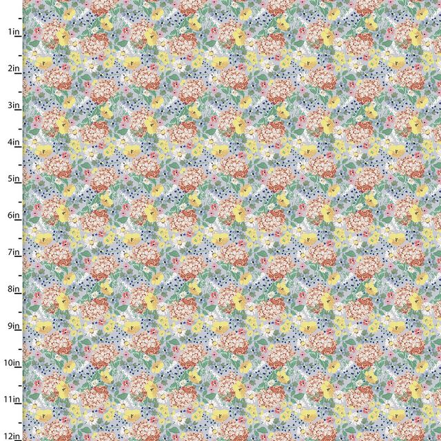 Flower Junction Bouquet Multi Jennifer Ellory 3 Wishes Cotton Fabric