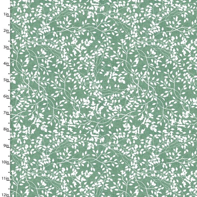 Flower Junction Tangling Vines Green Jennifer Ellory 3 Wishes Cotton Fabric