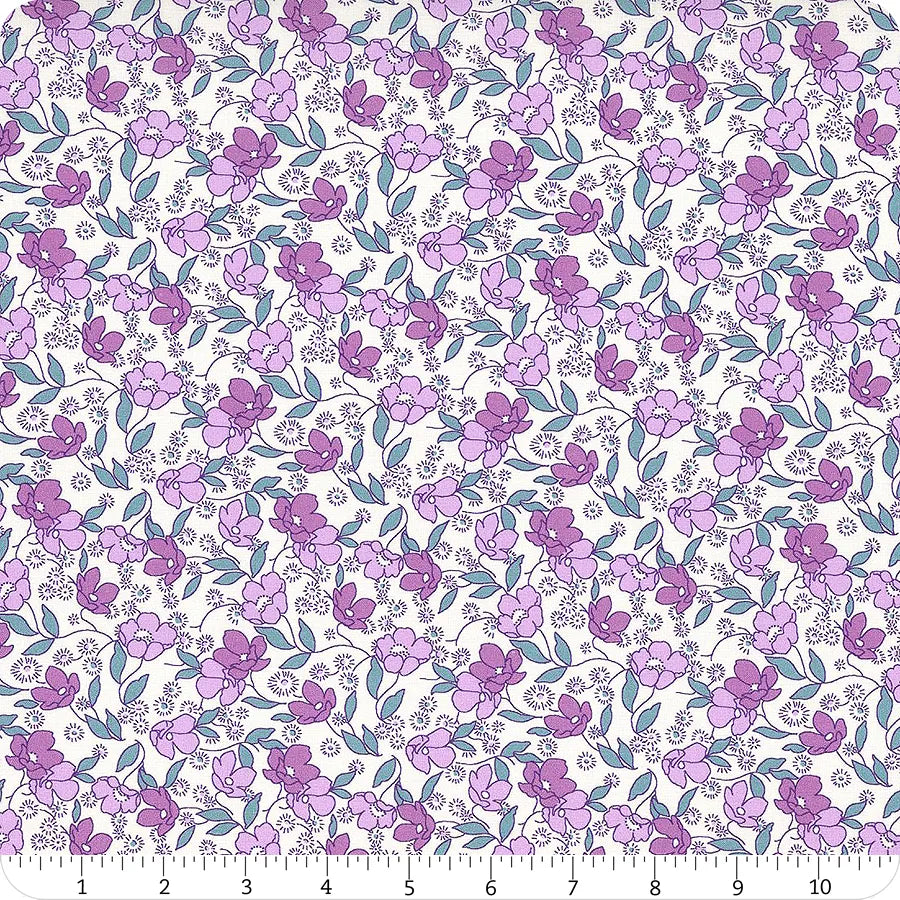 Flowerhouse Little Blossoms Floral Allover Thistle Purple Debbie Beaves of Robert Kaufman Cotton Fabric