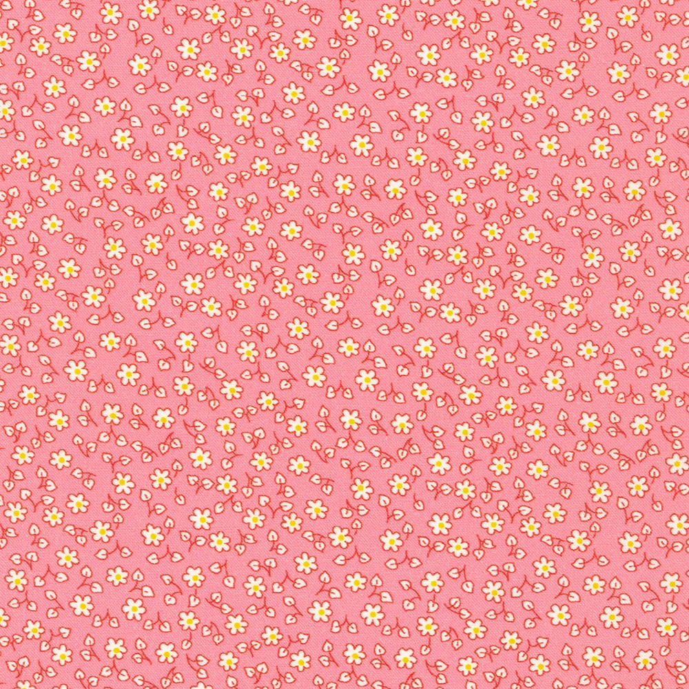 Flowerhouse Little Blossoms Mini Floral Petunia Pink Debbie Beaves Robert Kaufman 44 inch wide