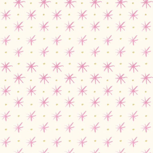 Flowers Stars Rose Pink Bluebellgray Lewis & Irene Cotton Fabric LI-BG037