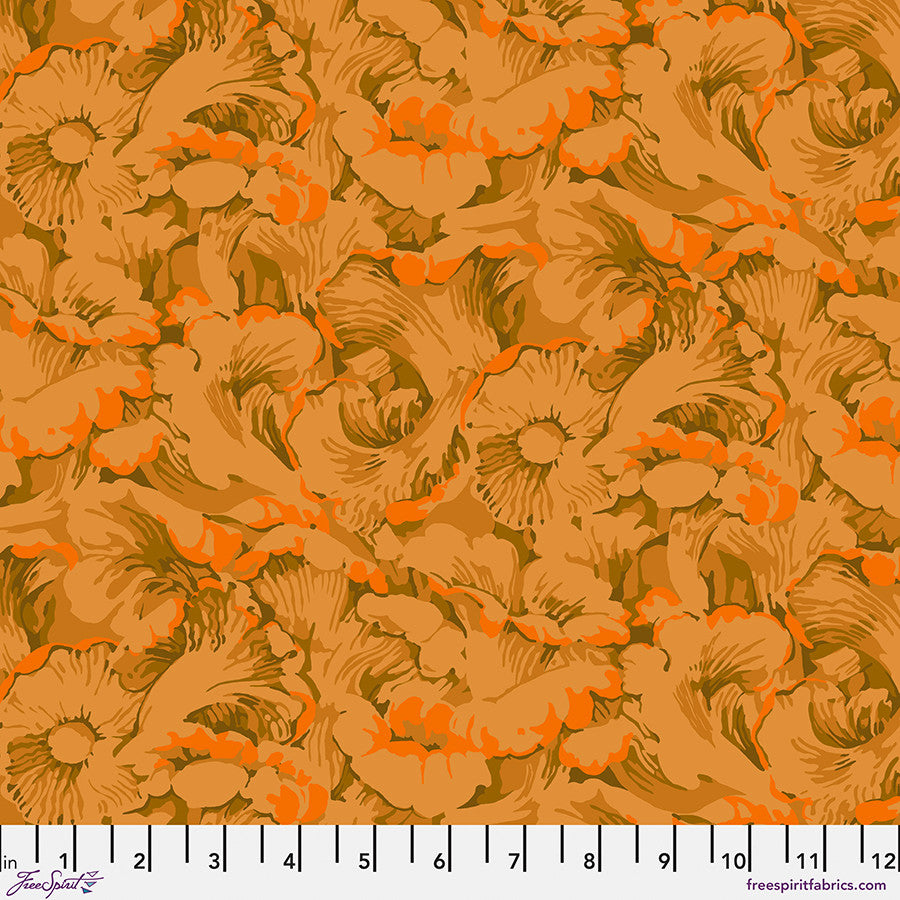 Forage Chanterelle Ochre Martha Negley Free Spirit Cotton Fabric FS-PWMN074.OCHRE