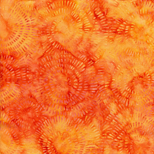 Foundations Blenders Batik Dandelion Pumpkin Orange Island Batik Cotton Fabric IB-BE22-C2