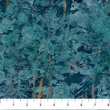 Fox Den Trees Dark Blue Deborah Edwards Melanie Samra Northcott Cotton Fabric NC-DP28335-46