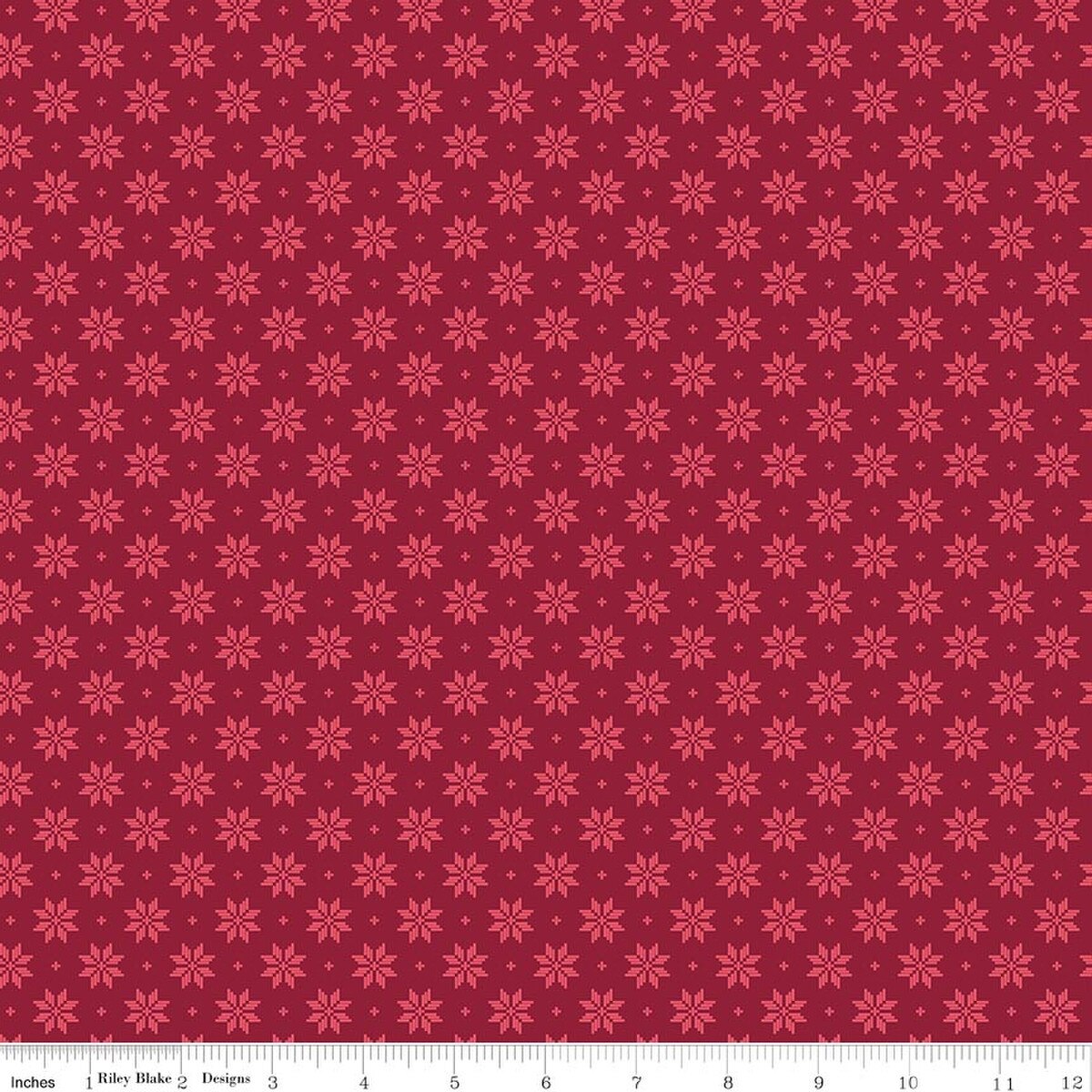 Foxglove Stars Dahlia Red Jill Finley Riley Blake Cotton Fabric RB-C18084-DAHLIARED