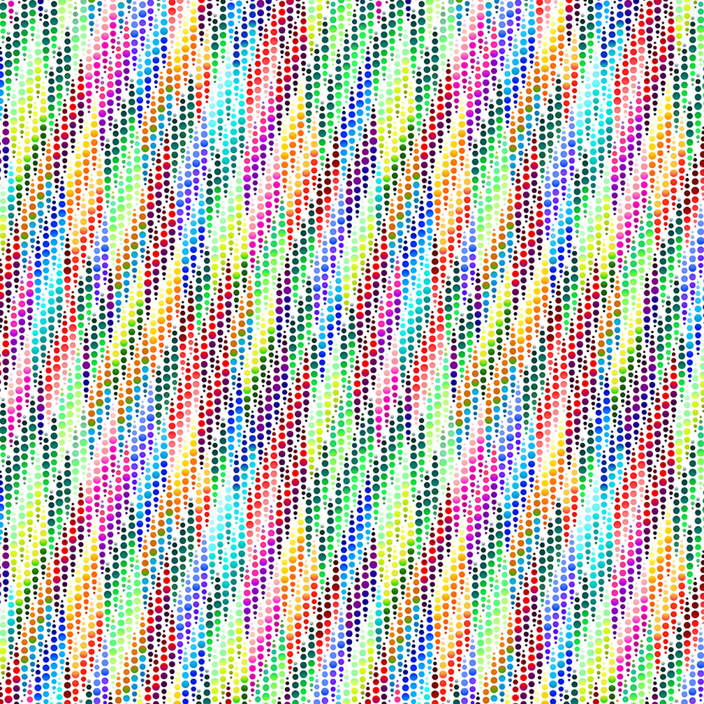 Fractal Flowers Dotty Diagonal White Art Loft Studio E Cotton Fabric SE-6632-11