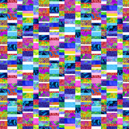 Fractal Forest Lateral Stacks Indigo Blue Art Loft Studio E Cotton Fabric SE-7280-77