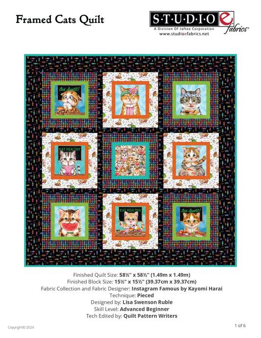 Instagram Famous Framed Cats Quilt-FREE PATTERN