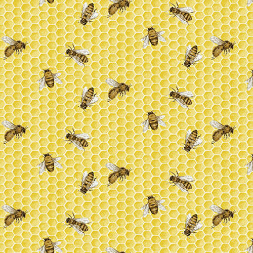 Fresh Picked Lemons Tossed Bee Yellow Jane Shasky Henry Glass Cotton Fabric