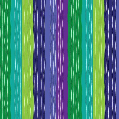 Fresh Fruit Fruit Stripes Blue Jane Dixon Michael Miller Cotton Fabric MM-DC11191-BLUE-D