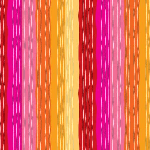 Fresh Fruit Fruit Stripes Red Jane Dixon Michael Miller Cotton Fabric MM-DC11191-REDX-D