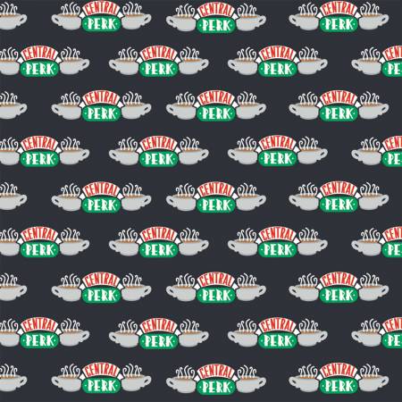 Friends 25th Anniversary Central Perk Black Camelot Fabrics Cotton Fabric CF-23720103-2