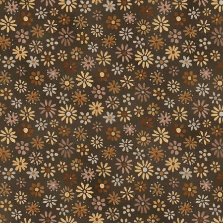 Friends Forever Small Floral Umber Brown Tracy Lizotte Elizabeth's Studio Cotton Fabric ES-4334-UMBER | US Fabric Shop
