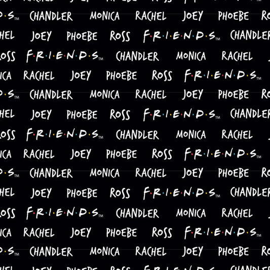 Friends The Television Show Character Names Black Camelot Fabrics Cotton Fabric CF-23720261-1