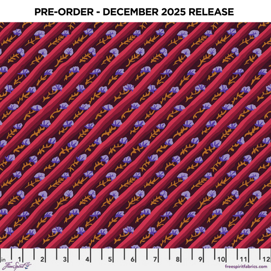PRE-ORDER | DEC 2025 | From the Archives Diagonal Poppy Aubergine Kaffe Fassett Free Spirit Cotton 68s Fabric  FS-PWGP024.AUBERGINE