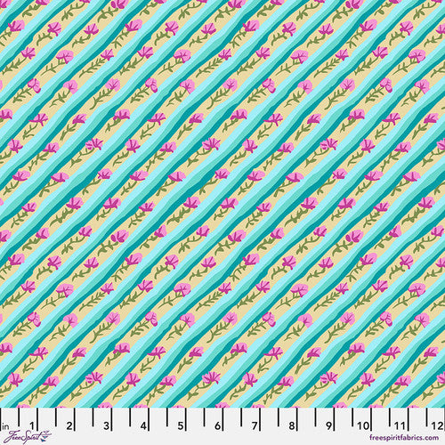 From the Archives Diagonal Poppy Duck Egg Kaffe Fassett Free Spirit Cotton 68s Fabric FS-PWGP024.DUCKEGG
