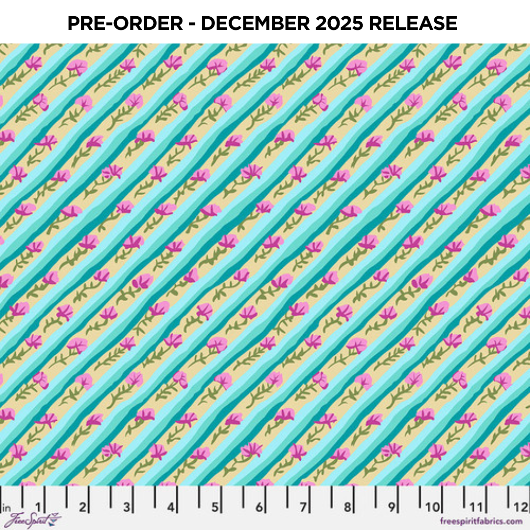 PRE-ORDER | DEC 2025 | From the Archives Diagonal Poppy Duck Egg Kaffe Fassett Free Spirit Cotton 68s Fabric FS-PWGP024.DUCKEGG