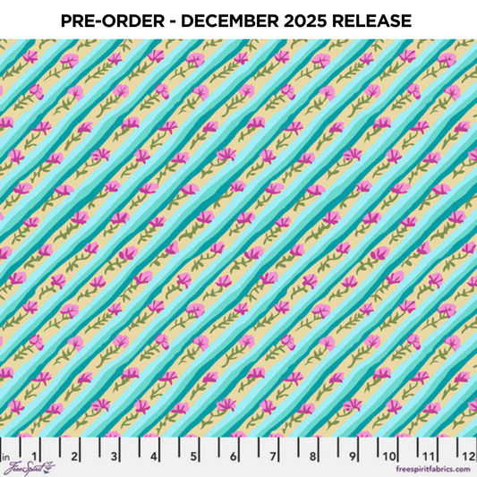 PRE-ORDER | DEC 2025 | From the Archives Diagonal Poppy Duck Egg Kaffe Fassett Free Spirit Cotton 68s Fabric FS-PWGP024.DUCKEGG