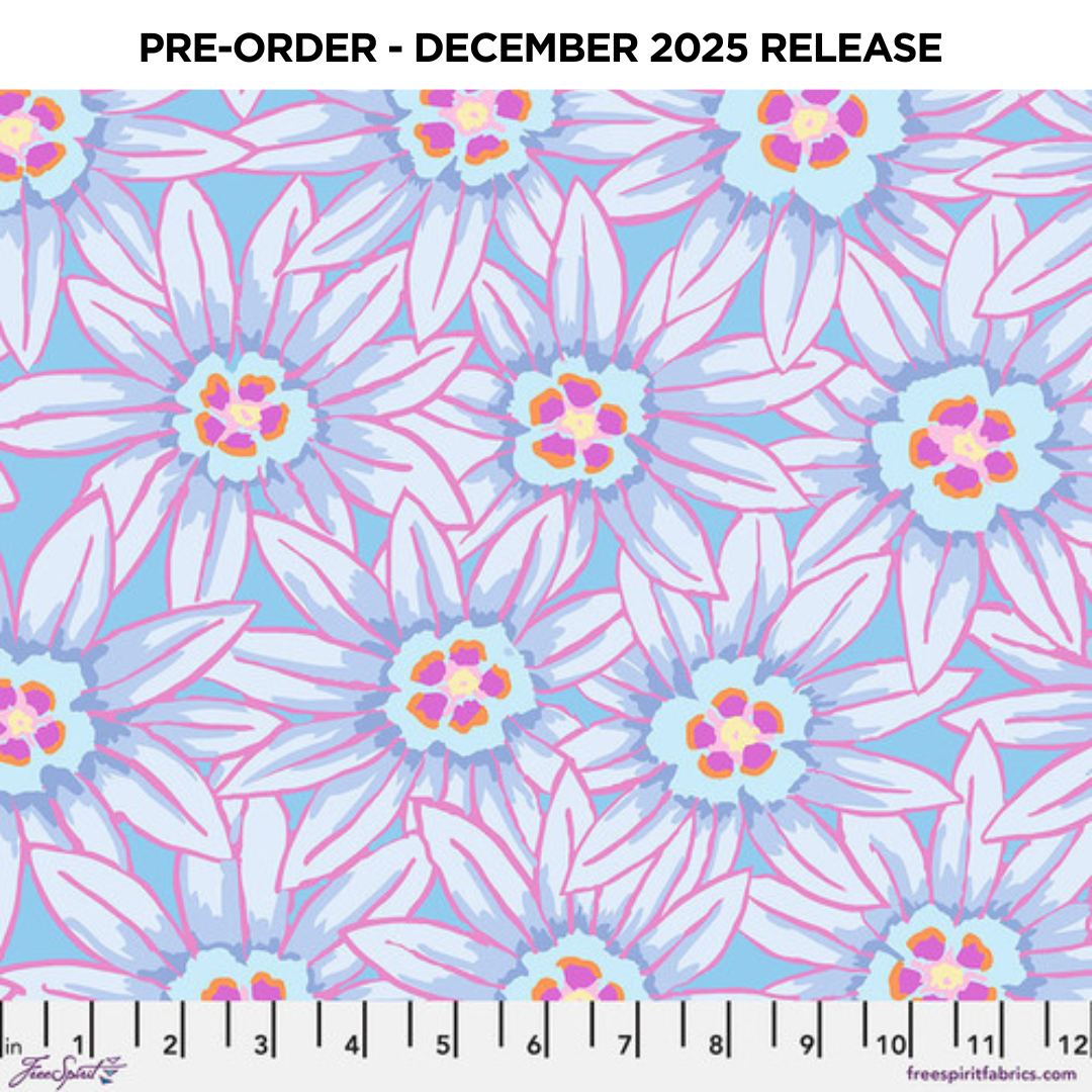 PRE-ORDER | DEC 2025 | From the Archives Potentilla Blue Kaffe Fassett Free Spirit Cotton 68s Fabric FS-PWGP064.BLUE