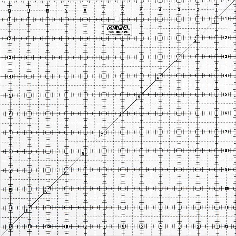 Frosted Ruler Square 12.5" Acrylic Olfa OLFA-QR-12S