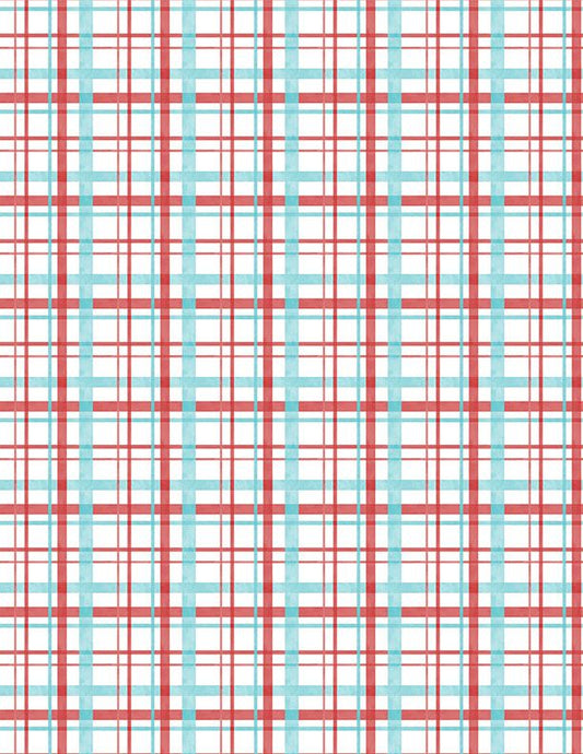 Frosty Merry-Mints Plaid White Danielle Leone Wilmington Prints Cotton Fabric
