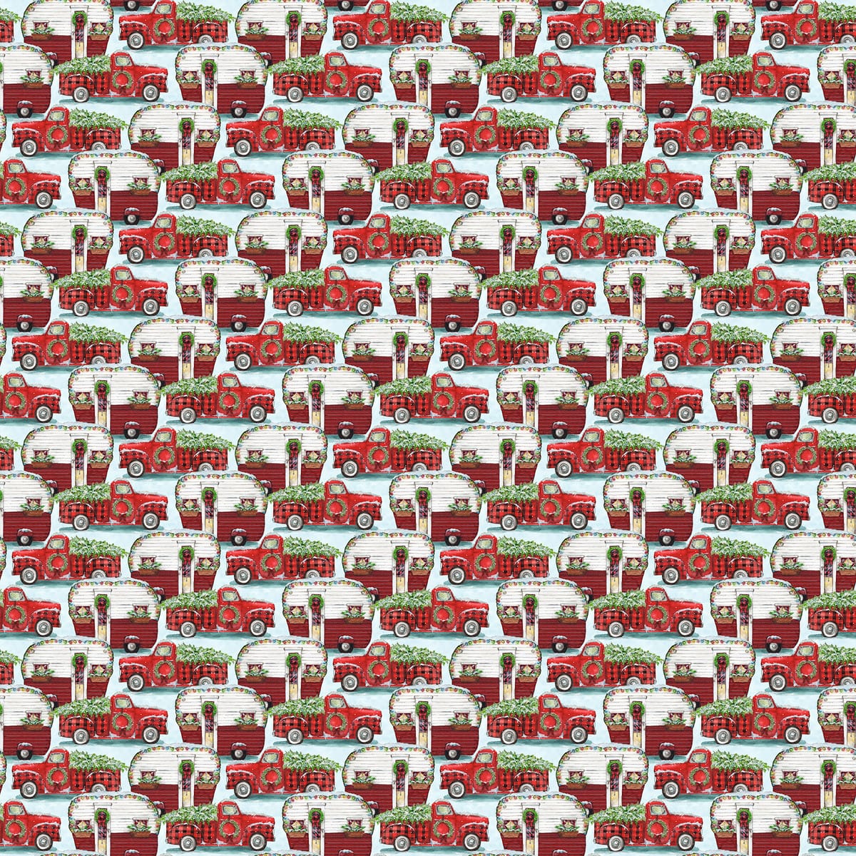 Frosty Hollow Merry Motorcade Blue Melinda Hipsher 3 Wishes Cotton Fabric 3W-24600-BLU | US Fabric Shop