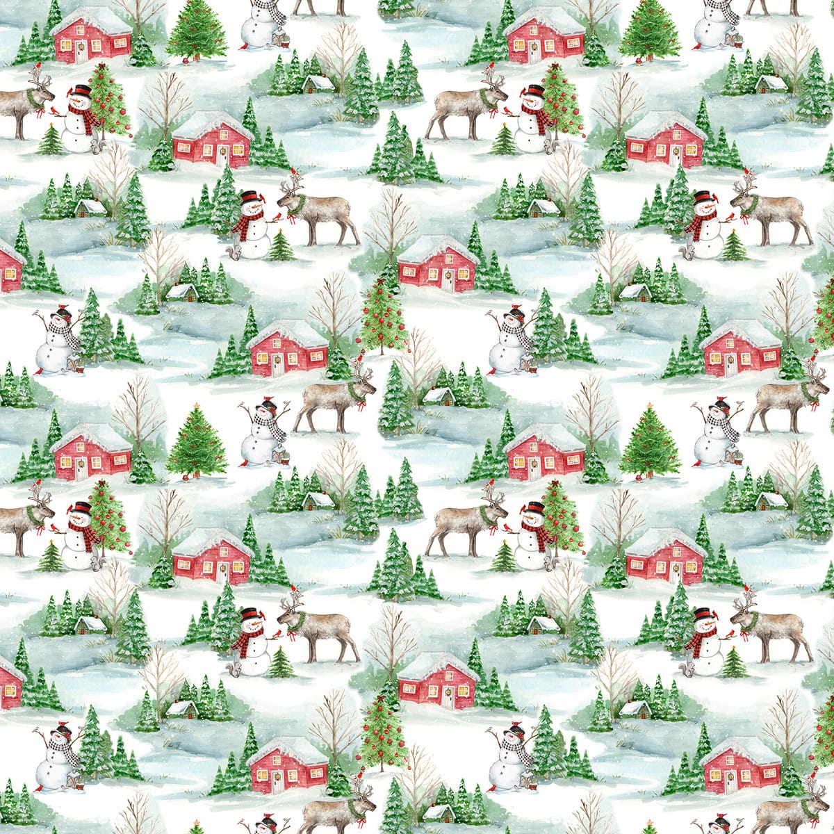 Frosty Hollow Snowy Hollow Scenic White Melinda Hipsher 3 Wishes Cotton Fabric 3W-24601-WHT | US Fabric Shop
