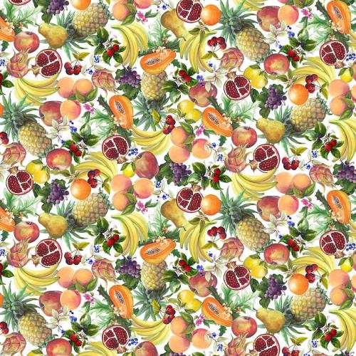 Fruit Thought Mini Fruits Packed Orange Blank Quilting Cotton Fabric