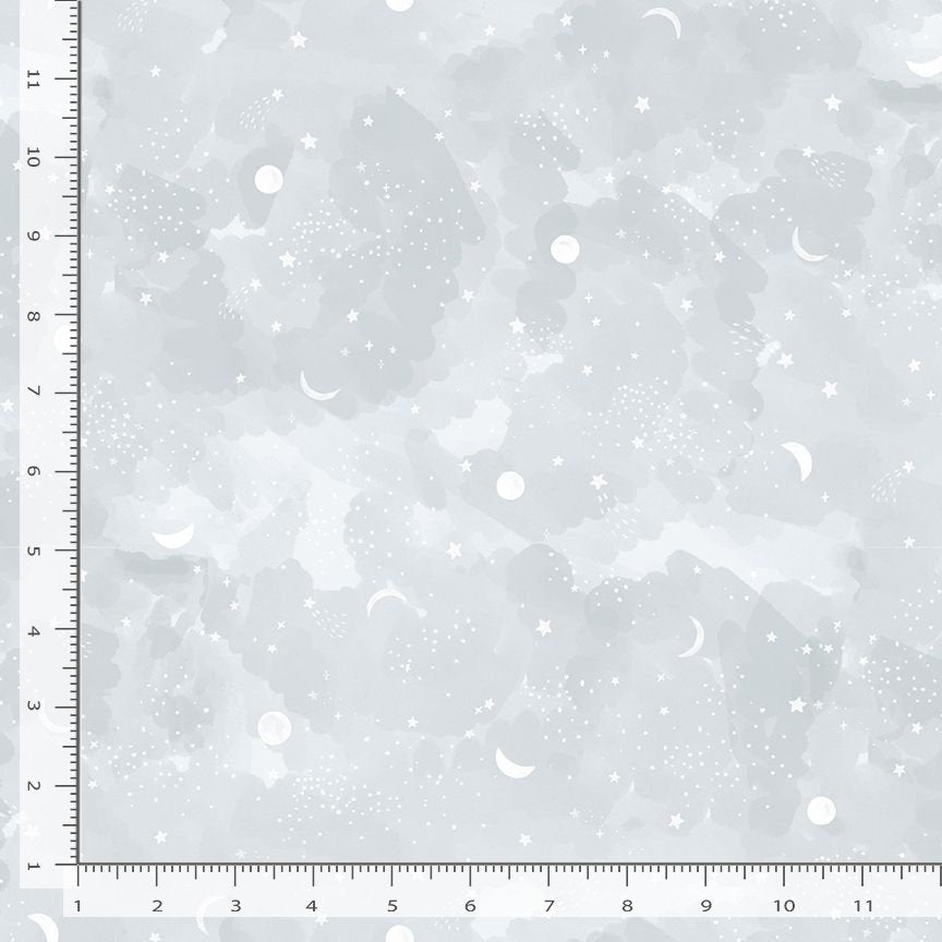 Full of Wonder Sky Stars Moon Sky Blue Timeless Treasures Cotton Fabric