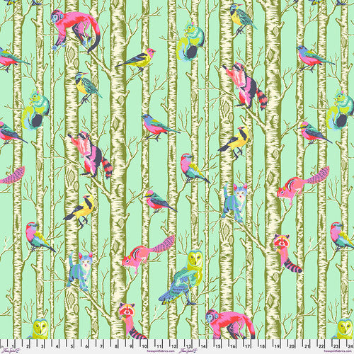 Full Moon Forest II Family Tree in Enchanted Green Tula Pink Free Spirit Cotton Fabric FS-PWTP245.ENCHANTED