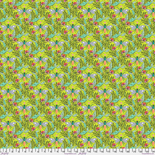 Full Moon Forest II Shake Your Honey Maker Enchanted Green Tula Pink Free Spirit Cotton Fabric FS-PWTP248.ENCHANTED
