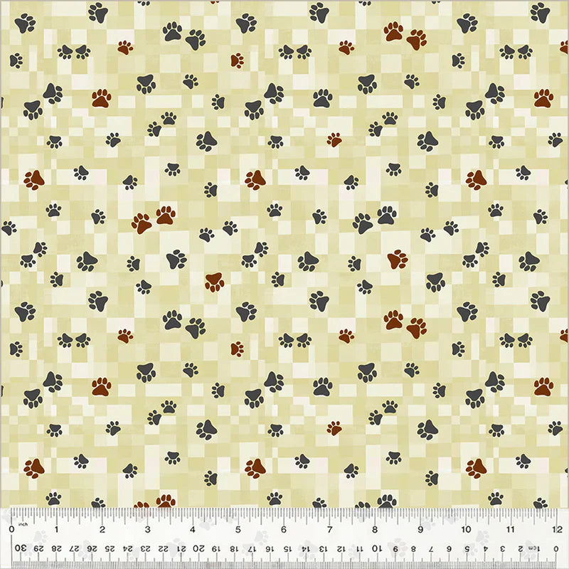 Fur-ever Friends Trail Home Ivory Cream Gareth Lucas Windham Cotton Fabric WF-54534D-1