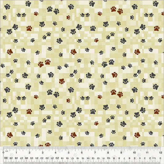 Fur-ever Friends Trail Home Ivory Cream Gareth Lucas Windham Cotton Fabric WF-54534D-1