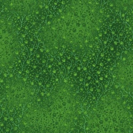 Fusions 4 Kelly Green Floral Texture Robert Kaufman Cotton Fabric