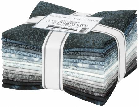 Fusions Grey Colorstory Fat Quarter Bundle 18” X 22” 15pcs Robert Kaufman Cotton Fabric