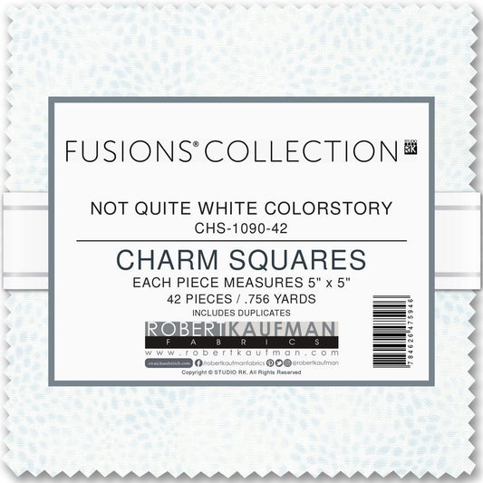 Fusions Not Quite White Colorstory 5" Squares Studio RK Robert Kaufman Cotton Fabric