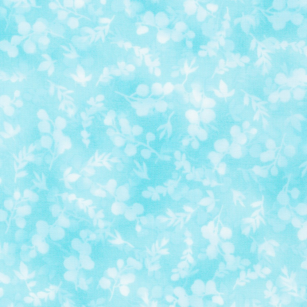 Fusions Foliage Mix Breeze Blue Robert Kaufman Cotton Fabric RK-SRK-21320-390