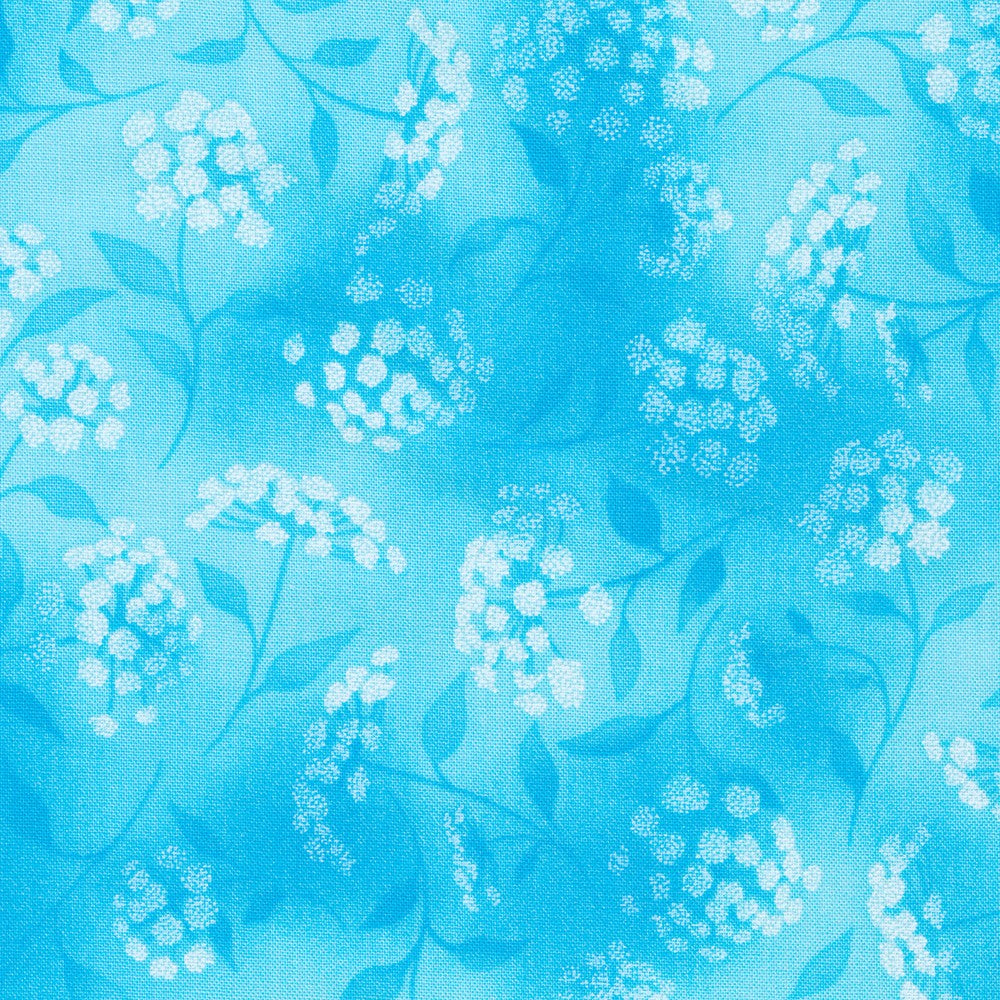 Fusions Cyan Blue Queen Anne's Lace Robert Kaufman Cotton Fabric RK-SRK-21319-466