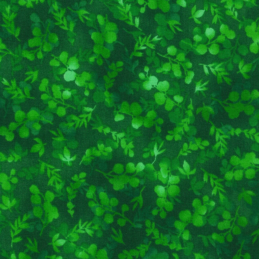 Fusions Emerald Green Foliage Mix Robert Kaufman Cotton Fabric RK-SRK-21320-40