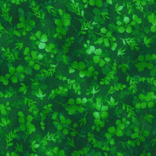 Fusions Emerald Green Foliage Mix Robert Kaufman Cotton Fabric RK-SRK-21320-40