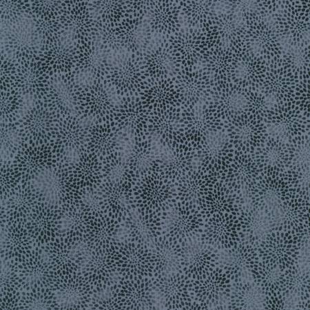Fusions Graphite Black Packed Zinia Blooms Robert Kaufman Cotton Fabric RK-SRK-21321-305